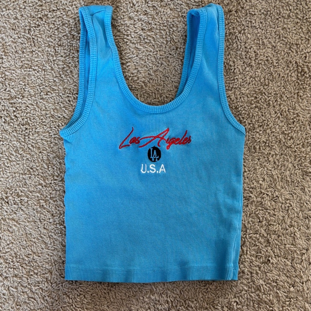 Blue Los Angeles USA Tank Top